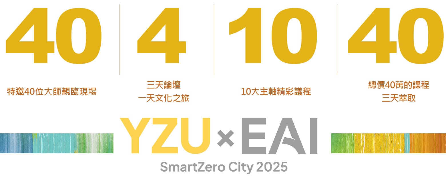 40位（特邀40位大師親臨現場）4天 （三天論壇、一天文化之旅）